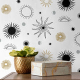 140122WR Sun Phases peel and stick wallpaper decor from Elana Gabrielle