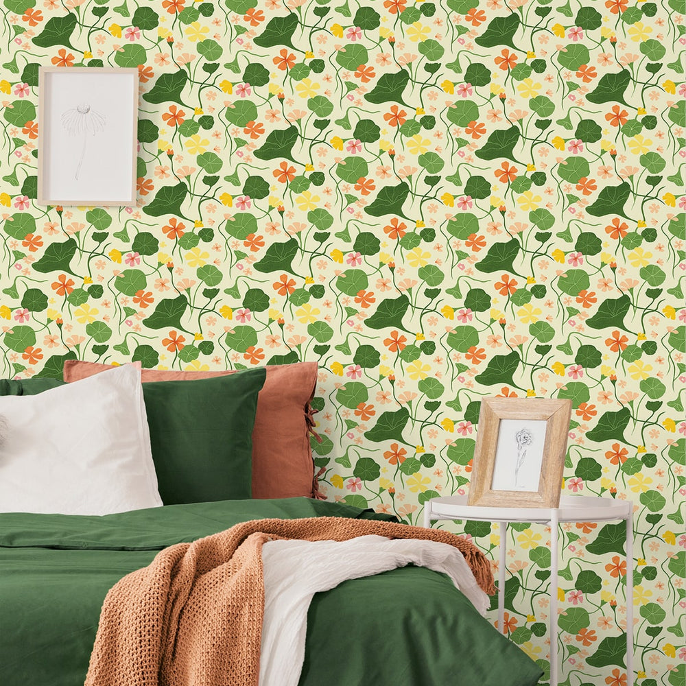 
                  
                    140140WR Nasturtiums floral peel and stick wallpaper decor from Elana Gabrielle
                  
                