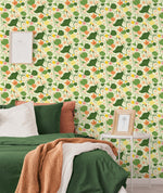 140140WR Nasturtiums floral peel and stick wallpaper decor from Elana Gabrielle