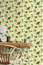 140140WR Nasturtiums floral peel and stick wallpaper office from Elana Gabrielle