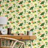 140140WR Nasturtiums floral peel and stick wallpaper office from Elana Gabrielle