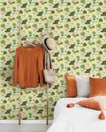140140WR Nasturtiums floral peel and stick wallpaper bedroom from Elana Gabrielle