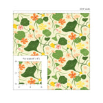 140140WR Nasturtiums floral peel and stick wallpaper scale from Elana Gabrielle