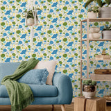 140141WR Nasturtiums floral peel and stick wallpaper living room from Elana Gabrielle