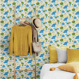 140141WR Nasturtiums floral peel and stick wallpaper bedroom from Elana Gabrielle