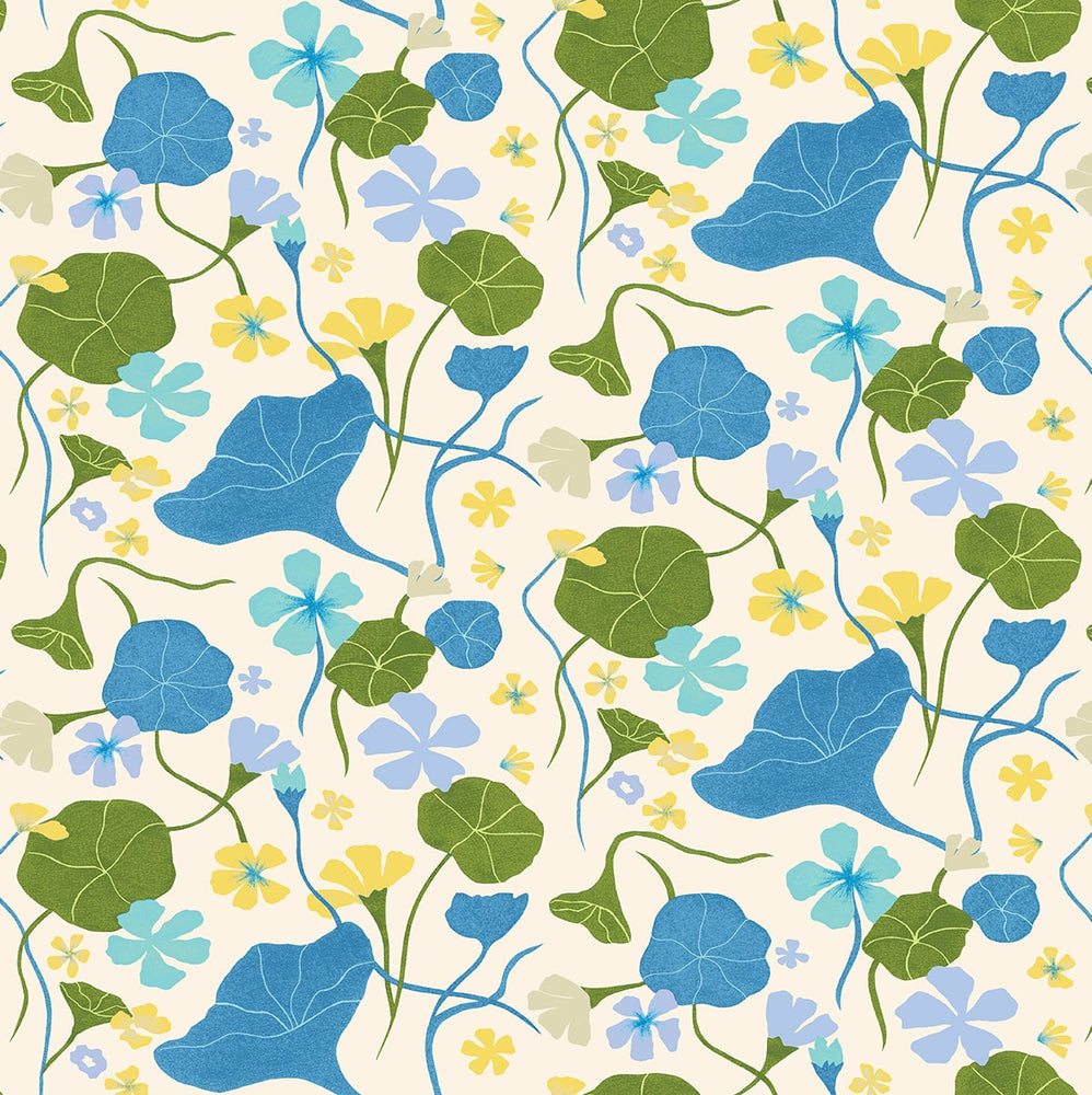 140141WR Nasturtiums floral peel and stick wallpaper from Elana Gabrielle