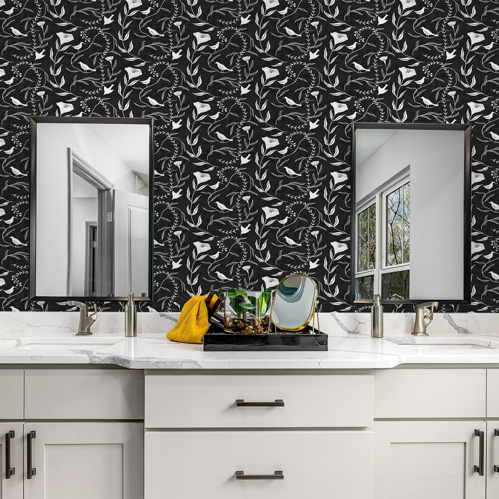 
                  
                    140150WR bird peel and stick wallpaper bathroom from Elana Gabrielle
                  
                