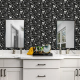 140150WR bird peel and stick wallpaper bathroom from Elana Gabrielle