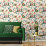 Chinoiserie peel and stick wallpaper living room 150100WR from Harrison Howard