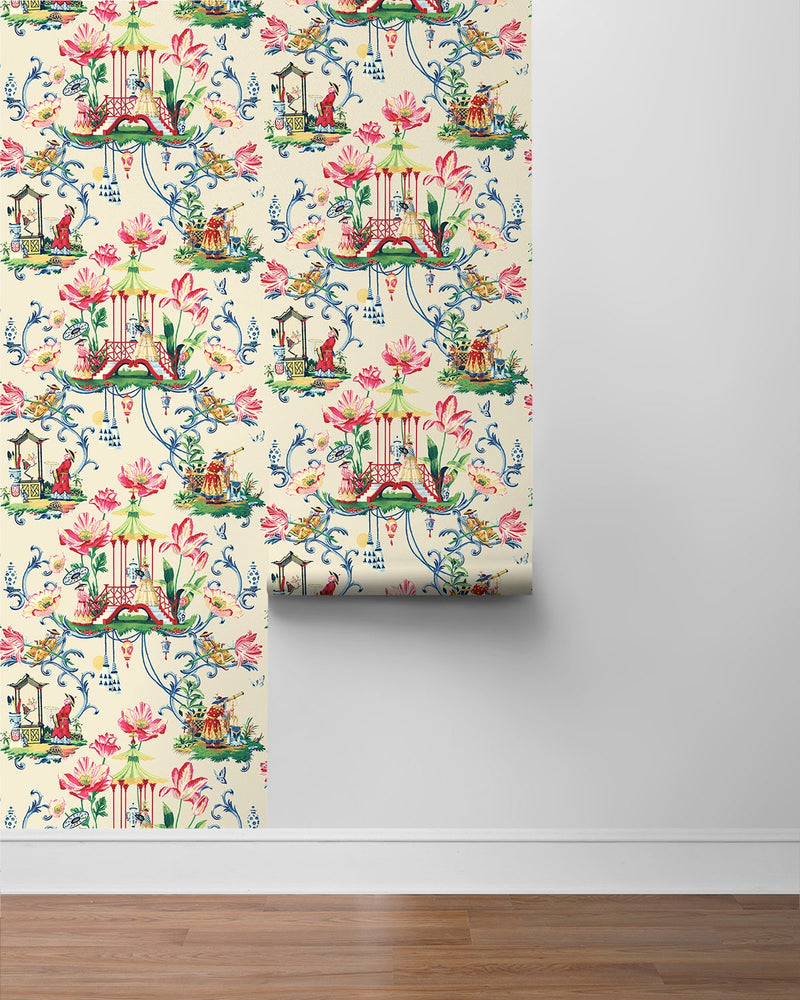 150100WR Chinoiserie peel and stick wallpaper roll from Harrison Howard