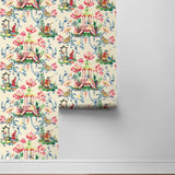 150100WR Chinoiserie peel and stick wallpaper roll from Harrison Howard