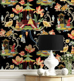 150101WR Chinoiserie peel and stick wallpaper decor from Harrison Howard