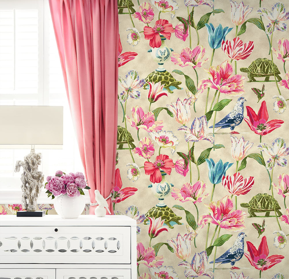 150110WR floral peel and stick wallpaper decor from Harrison Howard