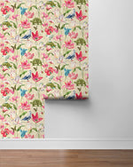 150110WR floral peel and stick wallpaper roll from Harrison Howard
