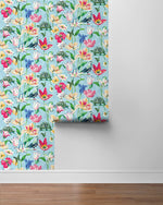 150111WR floral peel and stick wallpaper roll from Harrison Howard