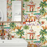 Night in India Leopard peel and stick wallpaper bathroom 150130WR from Harrison Howard