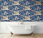Night in India Leopard peel and stick wallpaper bathroom 150131WR from Harrison Howard