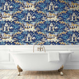 Night in India Leopard peel and stick wallpaper bathroom 150131WR from Harrison Howard