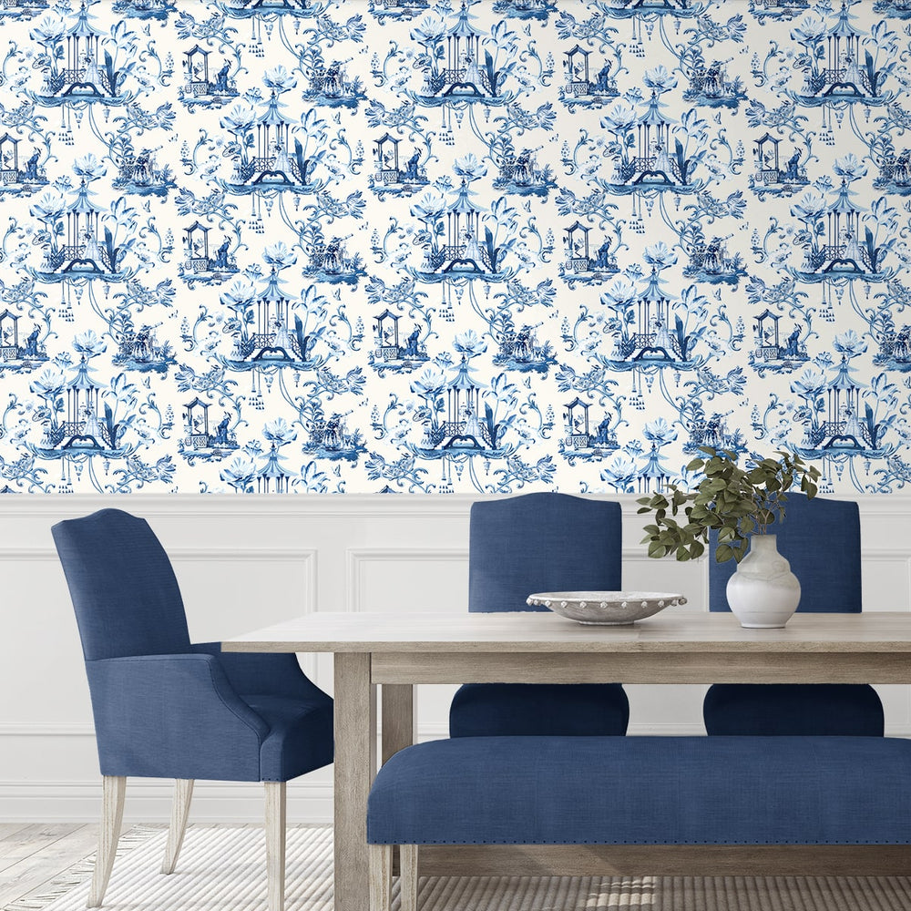 
                  
                    150170WR East of the Moon peel and stick wallpaper dining room from Harrison Howard
                  
                