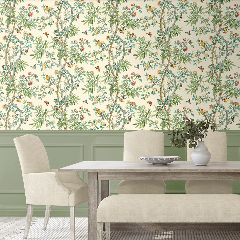 
                  
                    160020WR chinoiserie peel and stick wallpaper dining room from Surface Style
                  
                