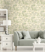 160021WR chinoiserie peel and stick wallpaper living room from Surface Style
