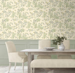160021WR chinoiserie peel and stick wallpaper dining room from Surface Style