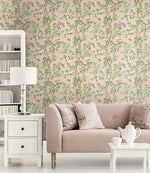 160022WR chinoiserie peel and stick wallpaper living room from Surface Style