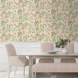 160022WR chinoiserie peel and stick wallpaper dining room from Surface Style