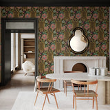 160040WR1 Tiger Eye peel and stick wallpaper dining room from Surface Style