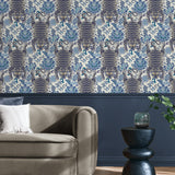 160041WR1 Tiger Eye peel and stick wallpaper living room from Surface Style