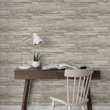 160090WR faux wood peel and stick wallpaper office from Surface Style