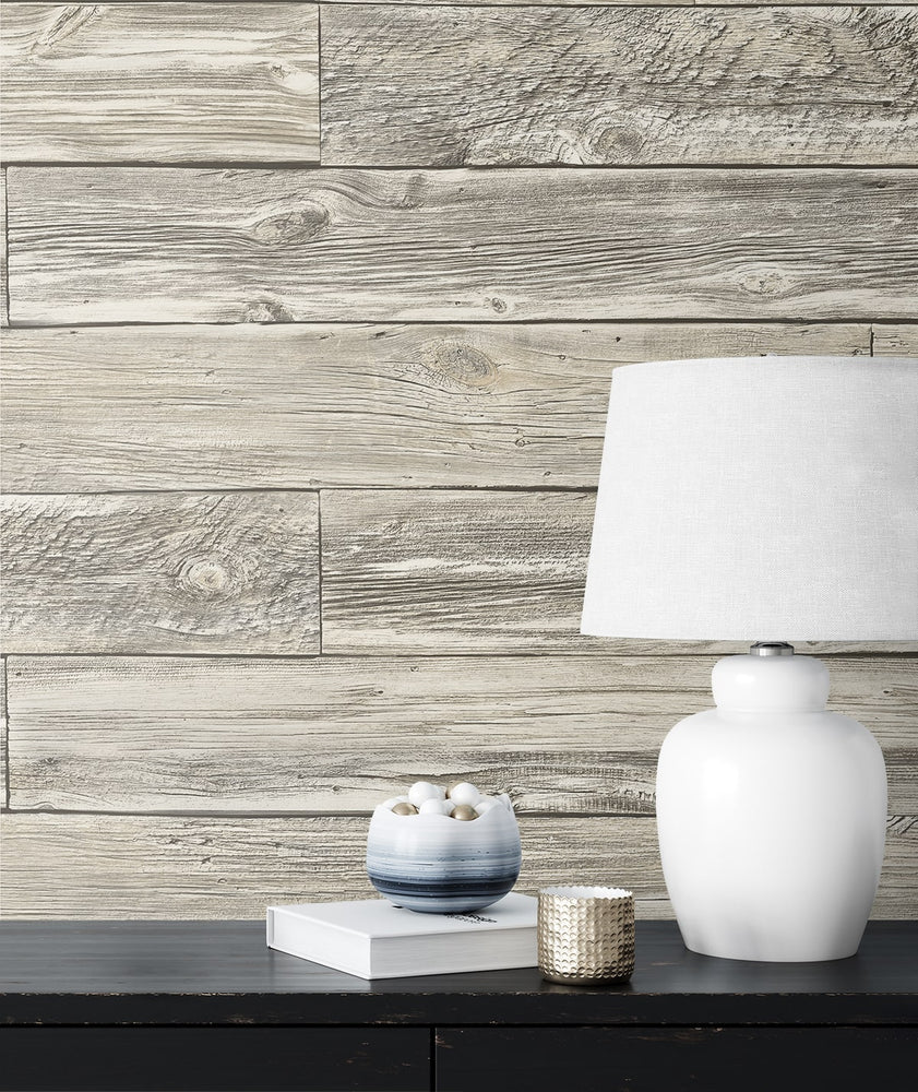 160090WR faux wood peel and stick wallpaper decor from Surface Style