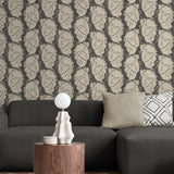 160130WR face peel and stick wallpaper living room from Surface Style