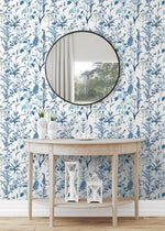 160141WR botanical peel and stick wallpaper entryway from Surface Style