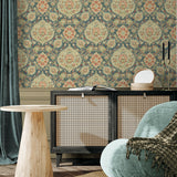 160150WR Caspian vintage peel and stick wallpaper accent from Surface Style
