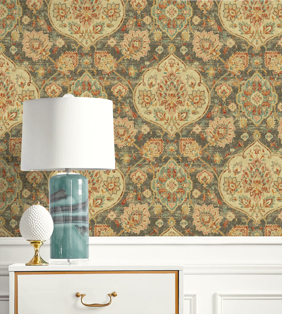 160152WR Caspian vintage peel and stick wallpaper decor from Surface Style