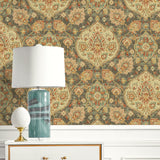 160152WR Caspian vintage peel and stick wallpaper decor from Surface Style