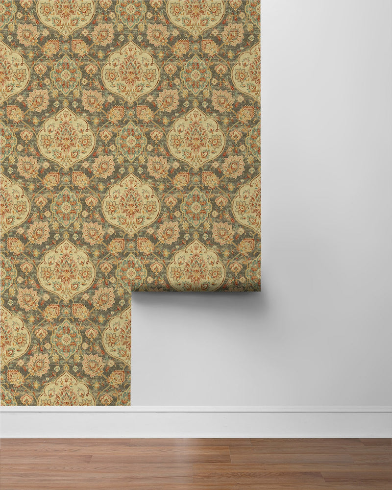 160152WR Caspian vintage peel and stick wallpaper roll from Surface Style