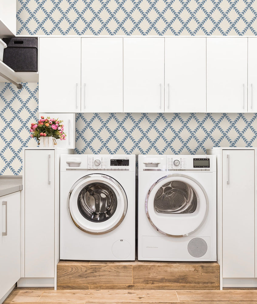 160160WR geometric peel and stick wallpaper laundry room from Surface Style