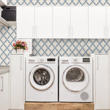 160160WR geometric peel and stick wallpaper laundry room from Surface Style
