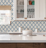 160160WR geometric peel and stick wallpaper kitchen from Surface Style