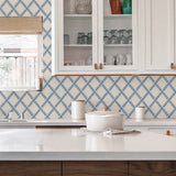 160160WR geometric peel and stick wallpaper kitchen from Surface Style