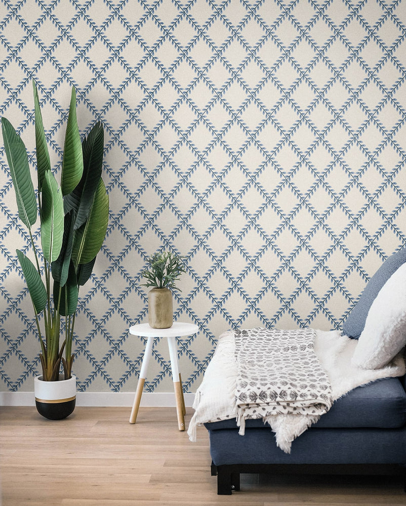 160160WR geometric peel and stick wallpaper living room from Surface Style