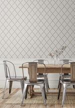 160161WR geometric peel and stick wallpaper dining room from Surface Style