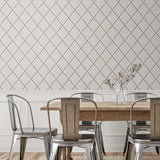 160161WR geometric peel and stick wallpaper dining room from Surface Style