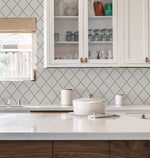 160161WR geometric peel and stick wallpaper kitchen from Surface Style