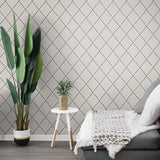160161WR geometric peel and stick wallpaper living room from Surface Style