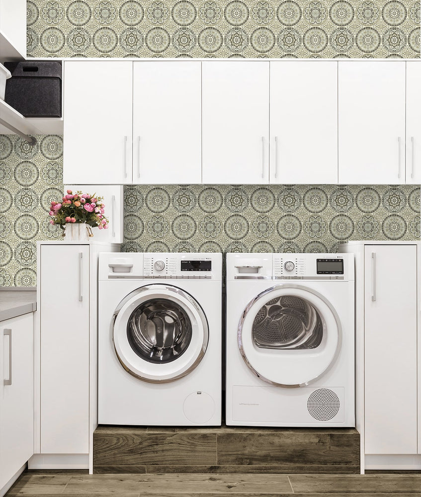 160171WR geometric peel and stick wallpaper laundry room from Surface Style