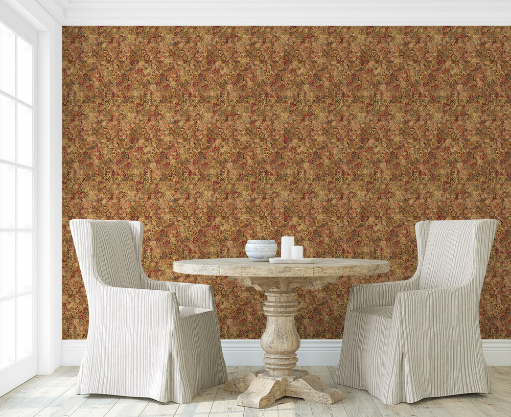 160180WR Cumbrae vintage peel and stick wallpaper dining room from Surface Style