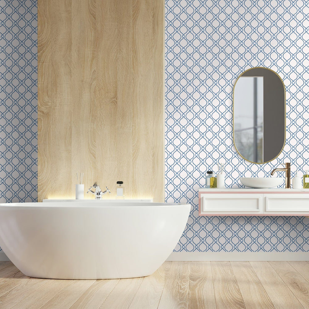 
                  
                    160190WR geometric peel and stick wallpaper bathroom from Surface Style
                  
                